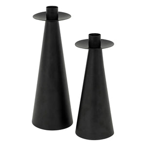 Свещник atmosphera Aut, Метал, Черен, 24 cm, 2 бр