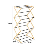 Сушилник за дрехи 5five Black Bamboo Accordion, Бамбук Бежов, 7 m