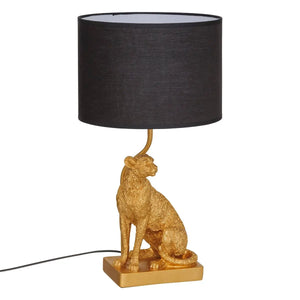 Asztali lámpa Atmosphera Gepi, leopárdmintás, magasság 47.5 cm, aranyszínű