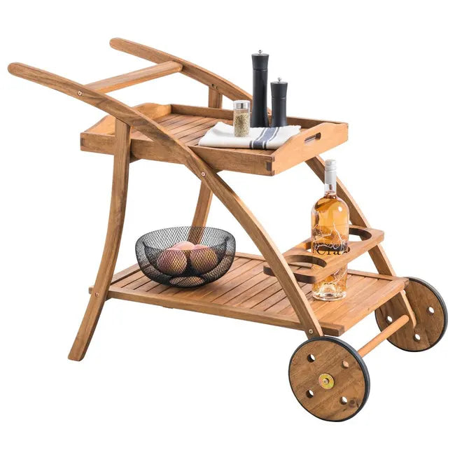Tálalókocsi Hesperide Tiwi, Akáciafa, 78 × 56 × 105 cm