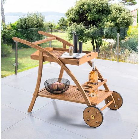 Tálalókocsi Hesperide Tiwi, Akáciafa, 78 × 56 × 105 cm