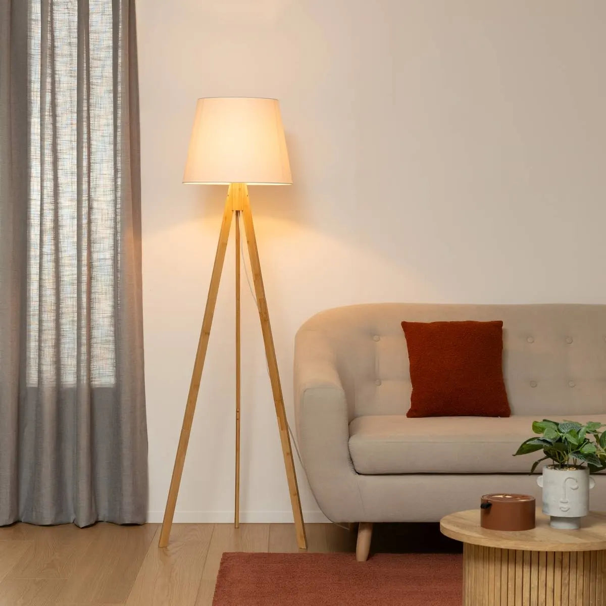 Лампион atmosphera Bahi, Бамбук, Бял, 160 cm