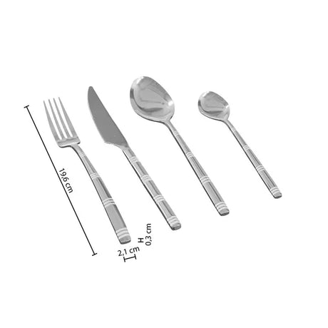 Комплект прибори Secret de Gourmet Bora, Инокс, 24 части