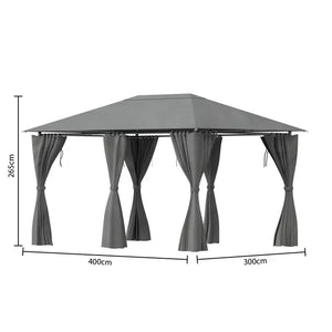 Pavilon Hesperide Santorini, palaszürke, 3x4 m