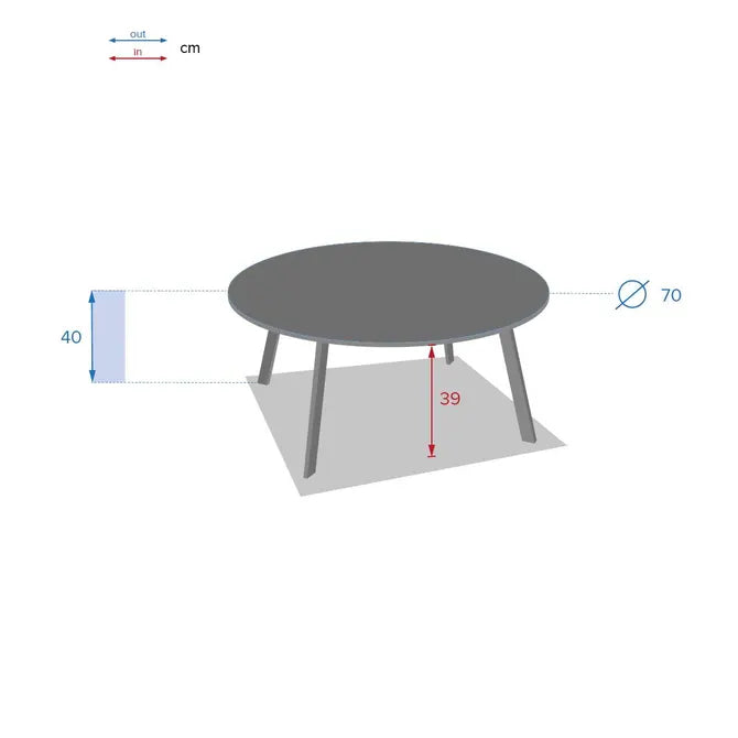 Градинска масичка Hesperide Saona, 70 cm, Графитен