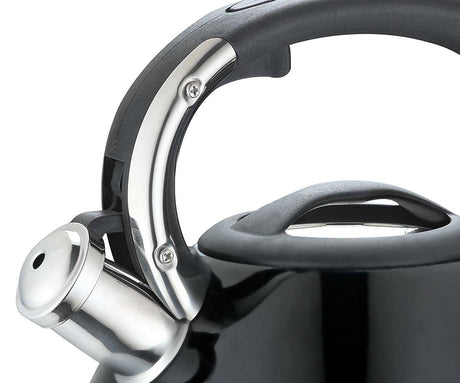 Свирещ чайник KingHoff 1221, 3.4 L, Мраморен ефект, Индукция, Черен