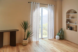 Sheer Lazi 140 x 240 cm leaf white pattern
