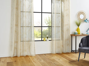 Dévo leaf sheer curtains 140 x 240 cm linen-coloured