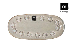 Плато овал LA MEDITERRANEA Almudena Gray, 25x12 cm, порцелан