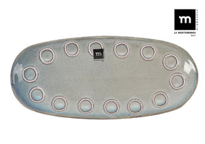Плато овал LA MEDITERRANEA Almudena Gray, 33x15 cm, порцелан