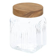 Буркан с капак 5five Arche, Стъкло и акация, 1L