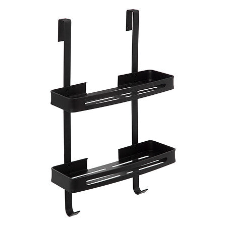 Кош за душ 5five Blackalu, Алуминий, Черен, 2 рафта