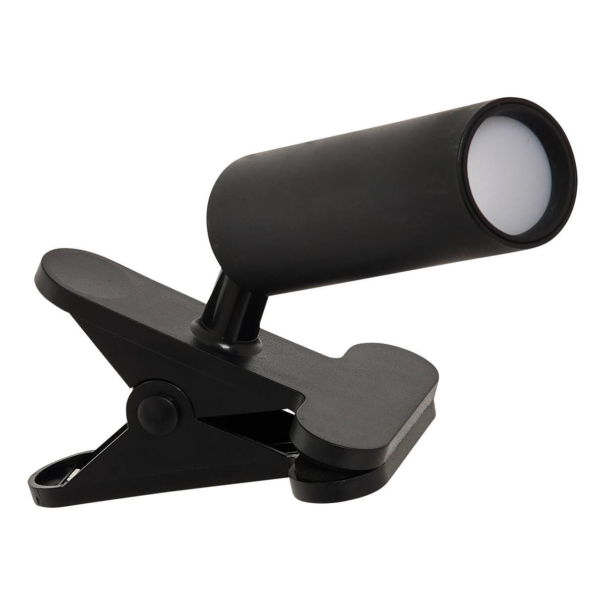 LED лампа с щипка SMART_SYSTEM, USB зареждане, 20 cm, Черна