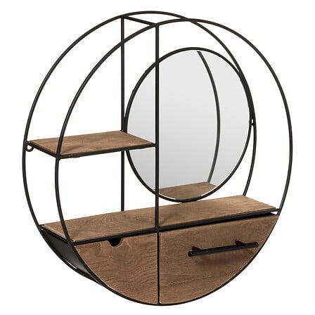Рафт за стена atmosphera Kiara, Метал и MDF, Ø50 см