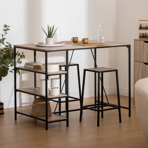 Барна маса 5five Aliaj с 3 рафта, Бежова, 140 cm