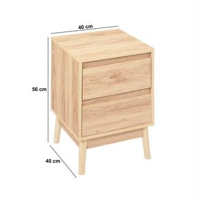 Нощно шкафче с 2 чекмеджета 5five Abana, Бежово, 40 cm