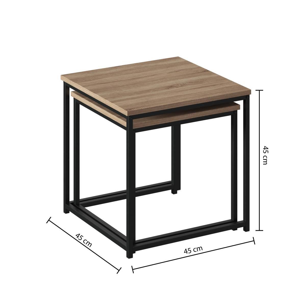 Комплект от 2 маси 5five Aliaj, MDF, Черен