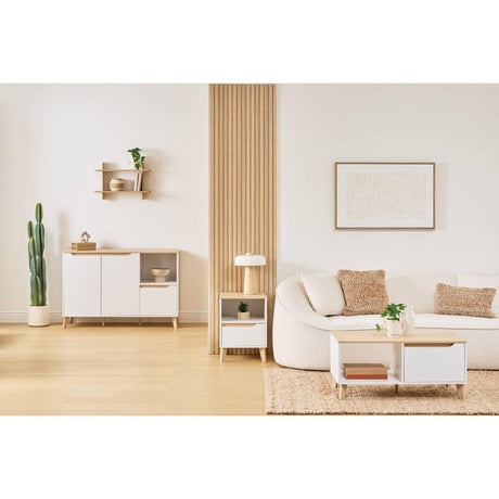 Кафе маса 5five Luma, MDF, Бяла, 90 cm