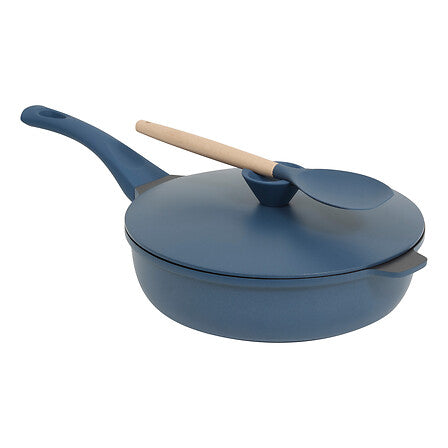Тиган с кошница и прибори 5five Aluro, Лят алуминий, 28 cm, Син