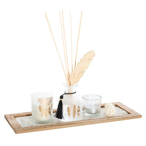 Feather tray scent gift set