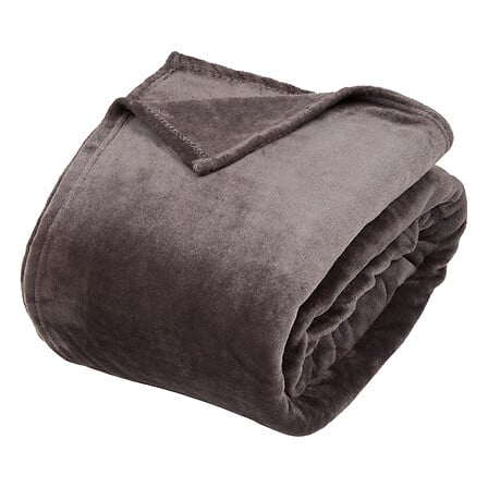 Ollis plain throw 240 x 260 cm dark grey flannel