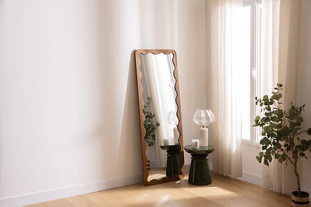Вълнообразно огледало atmosphera Tinny, MDF, 165 x 61 cm, Кафяво