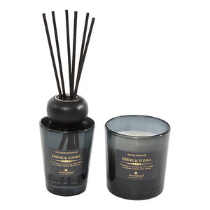 Alma scented set ebony and tonka glass