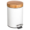 Кош за отпадъци 5five Natureo, Метал и бамбук, 3L, Бял