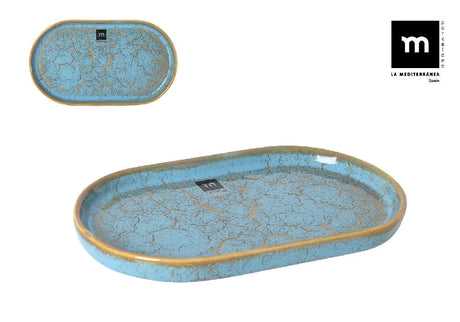Плато овал LA MEDITERRANEA Scratch Blue, Порцелан