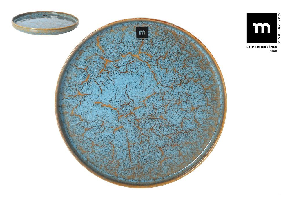 Lapostányér LA MEDITERRANEA Scratch Blue, 27×2.6 cm, porcelán