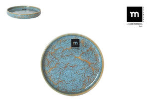 Desszerttányér LA MEDITERRANEA Scratch Blue, 14×2 cm, porcelán