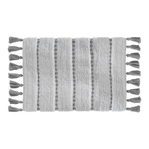 Памучна баня килимче 5five Pompon, Сиво, 50 x 75 cm