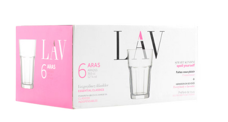 Сет чаши за коктейл LAV Aras, 365 мл, 6 бр