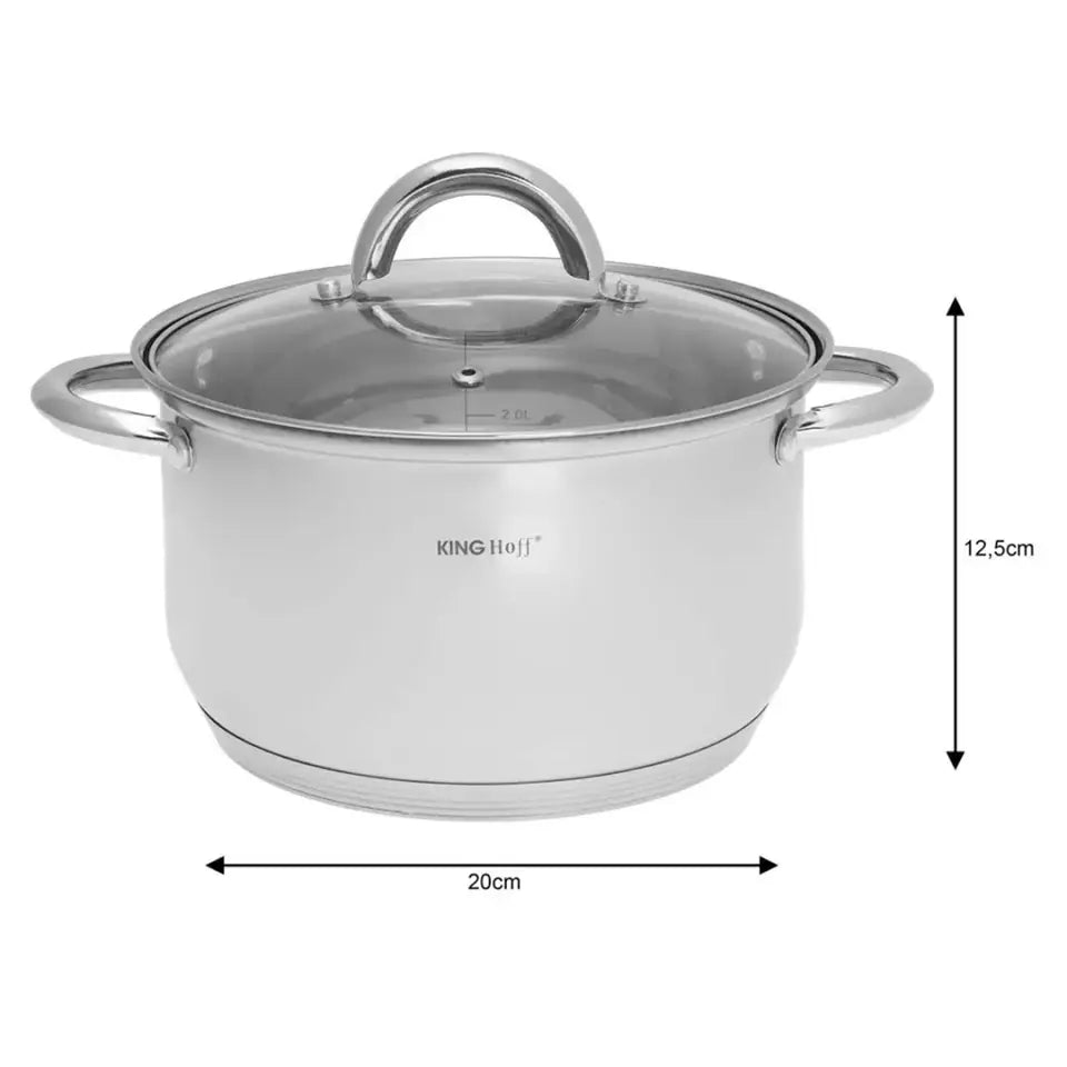 Fazékkészlet KingHoff 4448, Inox, 8 részes