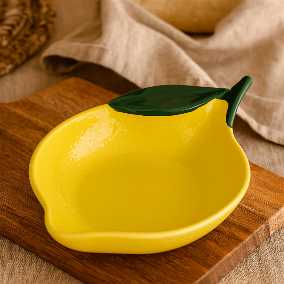 Плато Secret de Gourmet Lemon, Жълт, Керамика, 31x22x8 cm