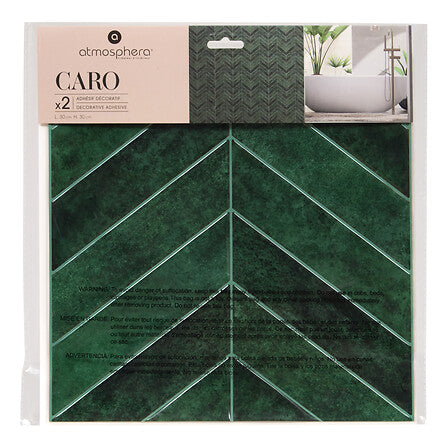 Стикери atmosphera Caro Chevrons, Тъмнозелен 30×30 cm, 2 бр