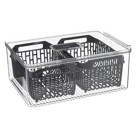 Кутия за хладилник 5five Tidy Fridge, PET, Сива, 32.5 x 22.5 cm