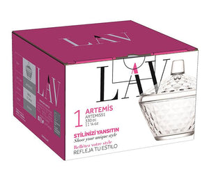 Стъклена захарница с капак LAV Artemis Ø12