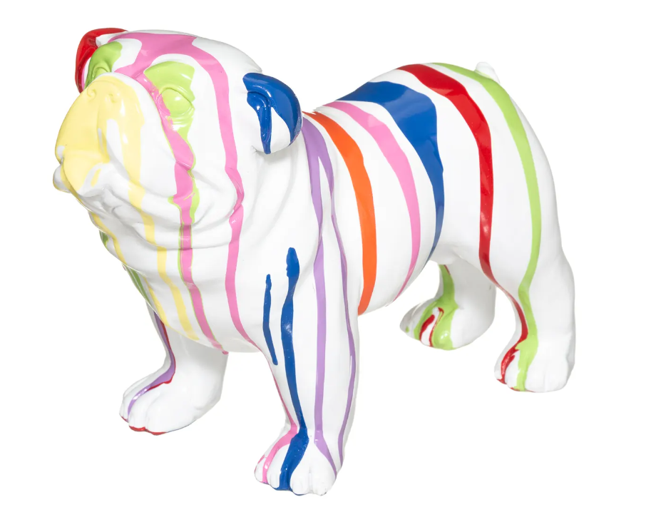 Szobor atmosphera Bulldog, 19 cm, Fehér gyanta