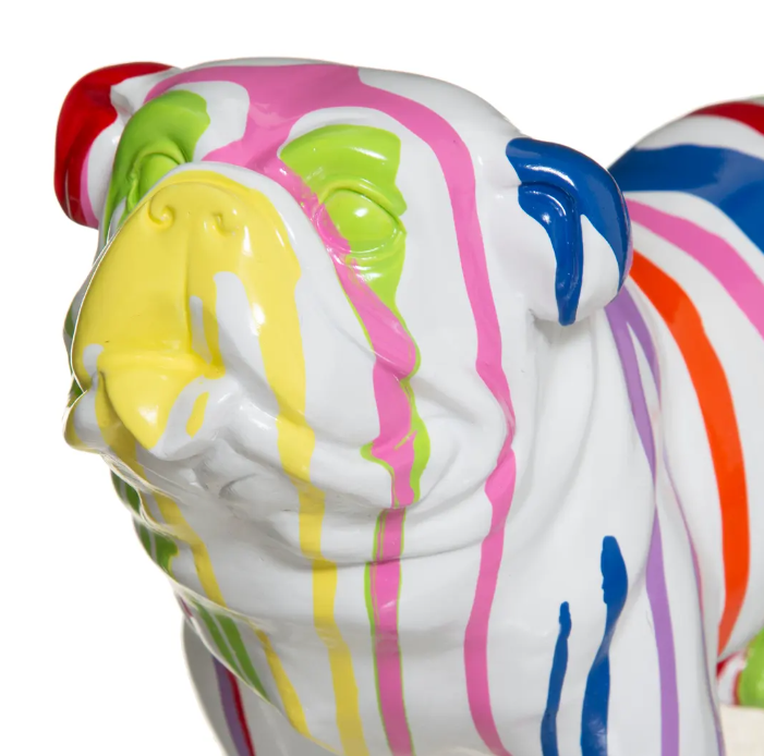 Szobor atmosphera Bulldog, 19 cm, Fehér gyanta