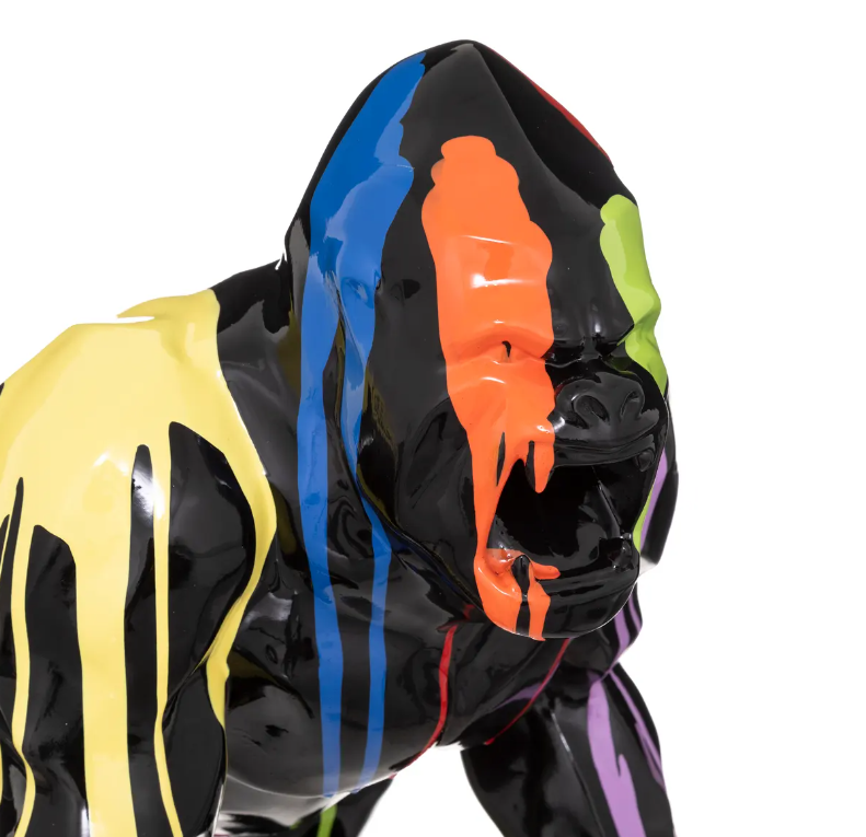 Szobor atmosphera Gorilla, 40 cm, Fekete gyanta