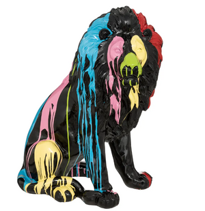 Szobor atmosphera Lion, 60 cm, Fekete gyanta
