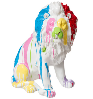 Szobor atmosphera Lion, 60 cm, Fehér gyanta