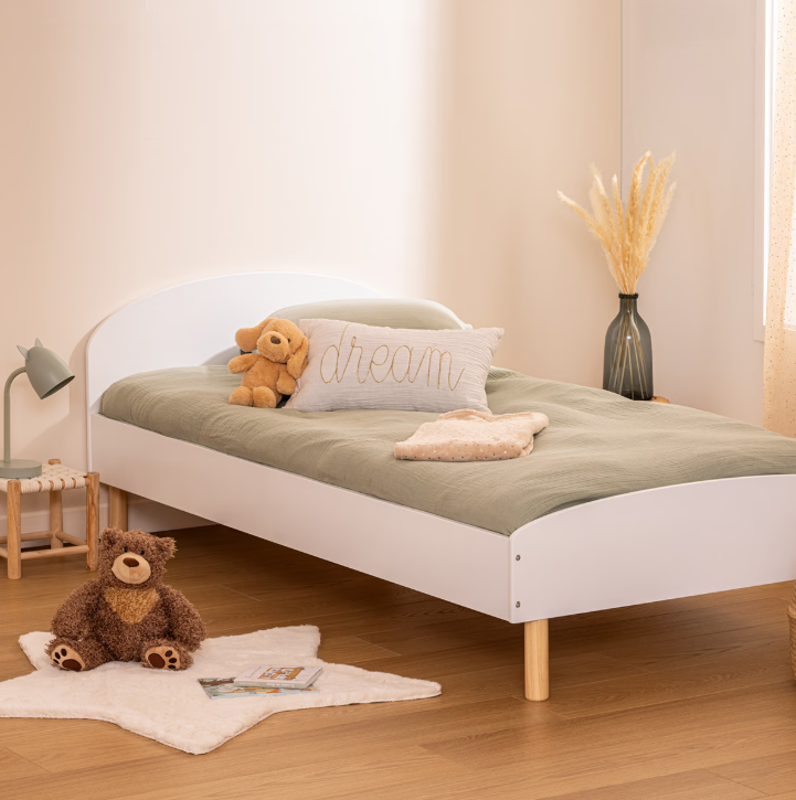 Детско легло с подматрачна рамка atmosphera Kima Sweetie, Бял, MDF, 90x190 cm