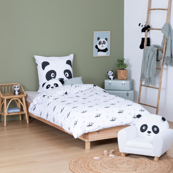 Детско двулицево спално бельо atmosphera Panda, 140x200 cm, Памук