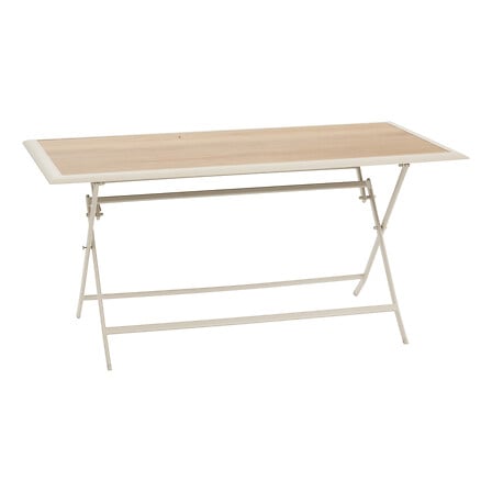 Azua folding table 6 seats glass printed wood effect spelt clay