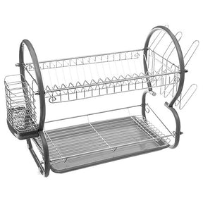 Сушилник за съдове 5five Essentiels, 2 нива, Хром, 55.5 cm