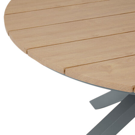 Fixed round table Oraclion 4 seats walnut graphite