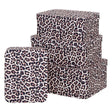 Комплект 4 кутии за съхранение 5five Polybox Leopard, Картон