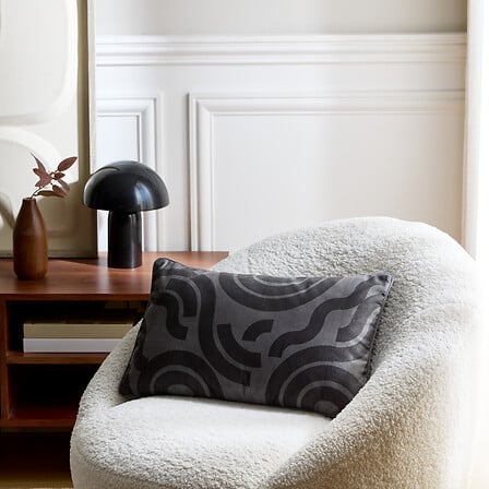 Printed cushion Lilou 30 x 50 cm dark grey